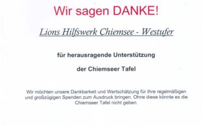 Die Chiemseer Tafel sagt Danke